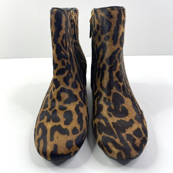 Lauren Ralph Lauren Boots Size 6.5 Welford Brown Ankle Calf Hair Animal Print - Picture 2 of 8